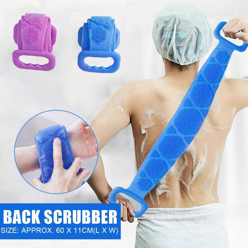 Single Side Bath Towel Scrubber ( Random Color ) | Silicone Scrubber View Gallery - Pakistan