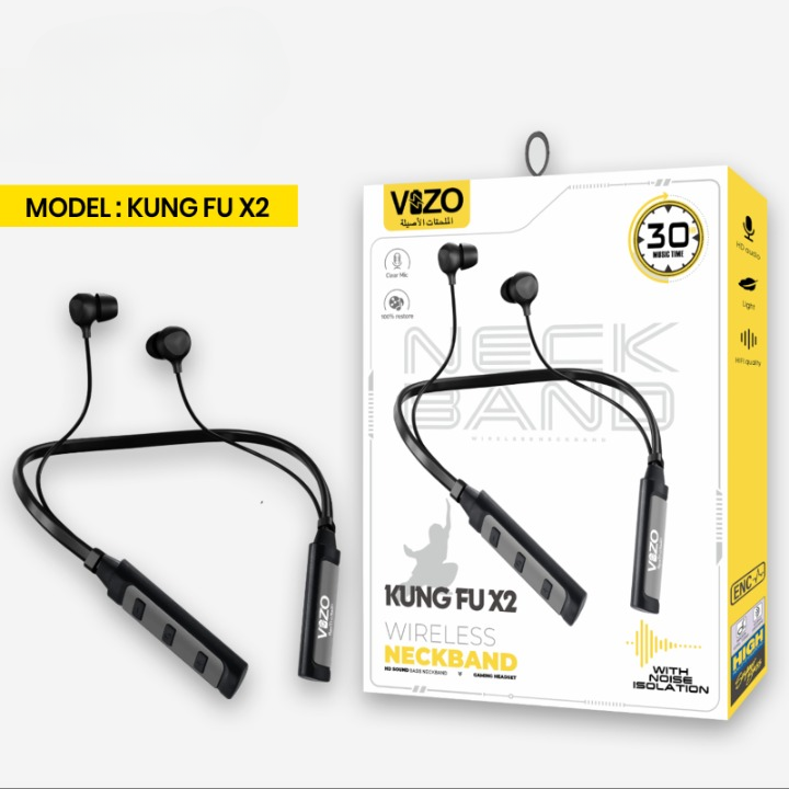 Vizo Kung Fu X2 Wireless Neckband - Best Quality Neckband - Wireless Neckband ( Random Color )