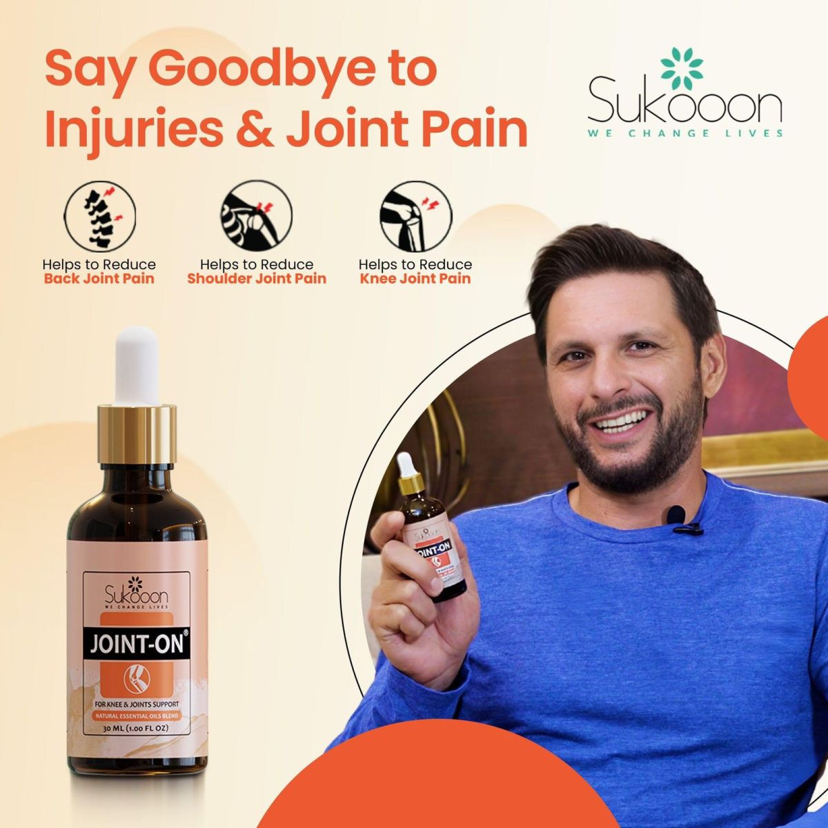 Sukoon Joint On Essential Oil Blend For Pain in Joints, Back Pain, Arthritis Pain, Knee Pain, Tennis Elbow, Strains and Sprains - 30ml View Gallery - Pakistan