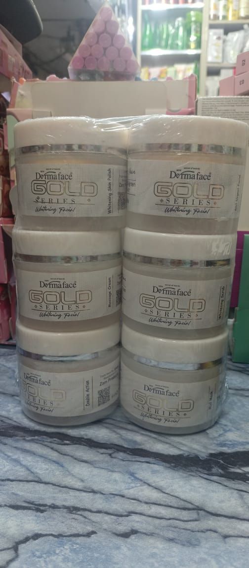 Derma Face Gold Series Whitening Facial 6 steps Whitening And Glowing Facial Kit View Gallery - Pakistan