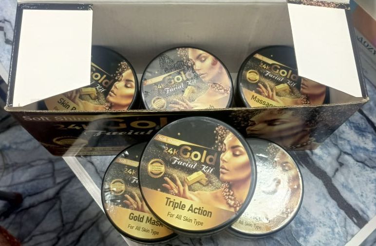 Soft Shine 24K Gold Facial Kit Whitening Facial Kit 6 steps Whitening And Glowing Facial Kit 300ml View Gallery - Pakistan