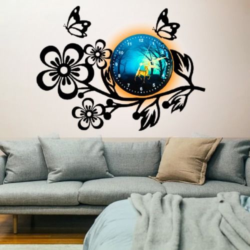 3D Wooden Flower Clock With Esthetic Dial Wall Clock | Best Quality Wall Clock For Home Decor | Home Decor Clock 25 inch