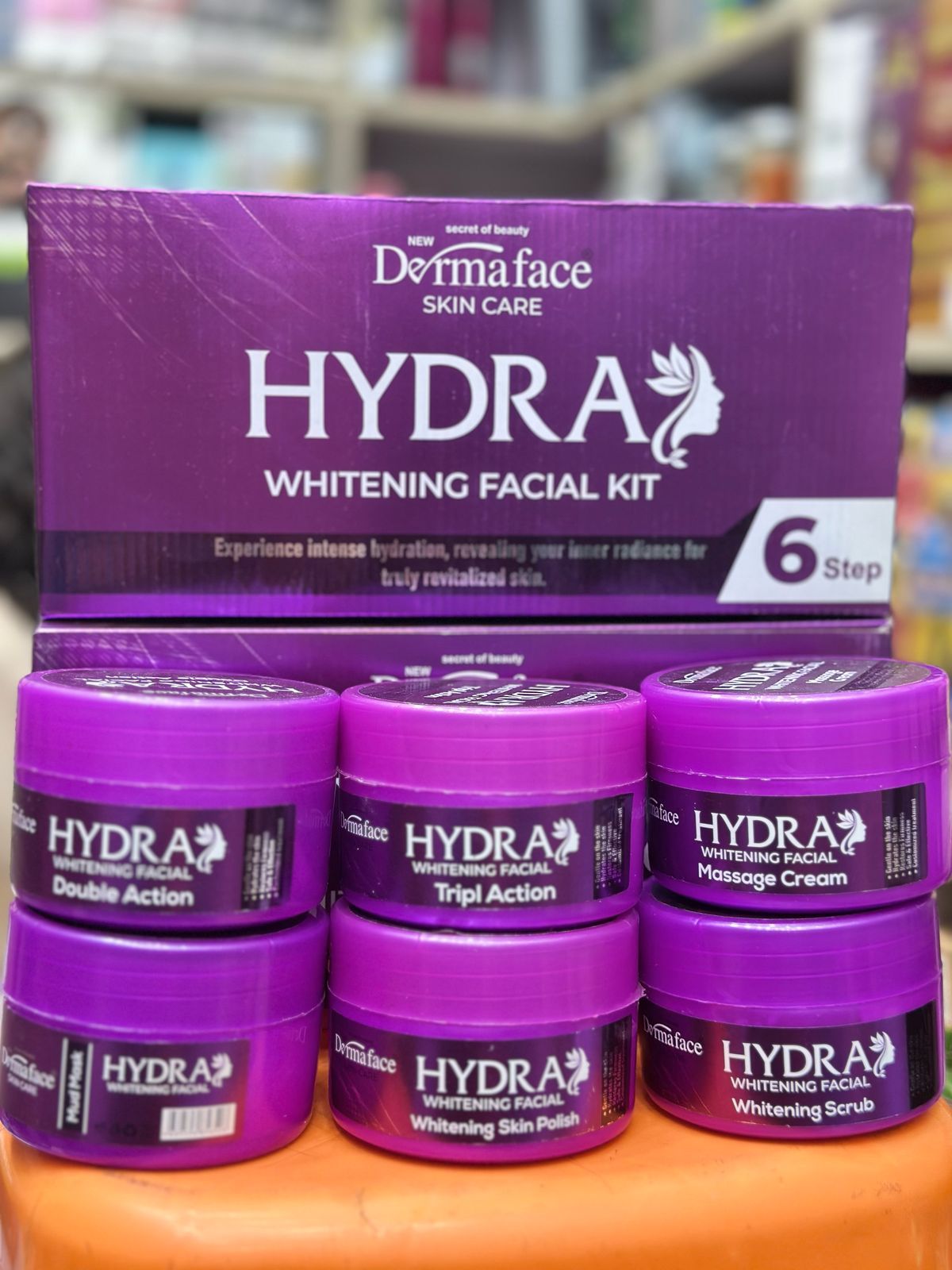 Derma Face Hydra Whitening Facial Kit 6 steps Whitening And Glowing Facial Kit 300ml View Gallery - Pakistan