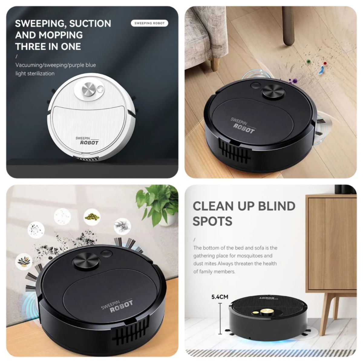 Portable Wireless Smart Mini Sweeping Robot Mopping 3 In1 Rechargeable Cleaning Machine Vacuum Cleaner For Home Office Robot (random colors) View Gallery - Pakistan