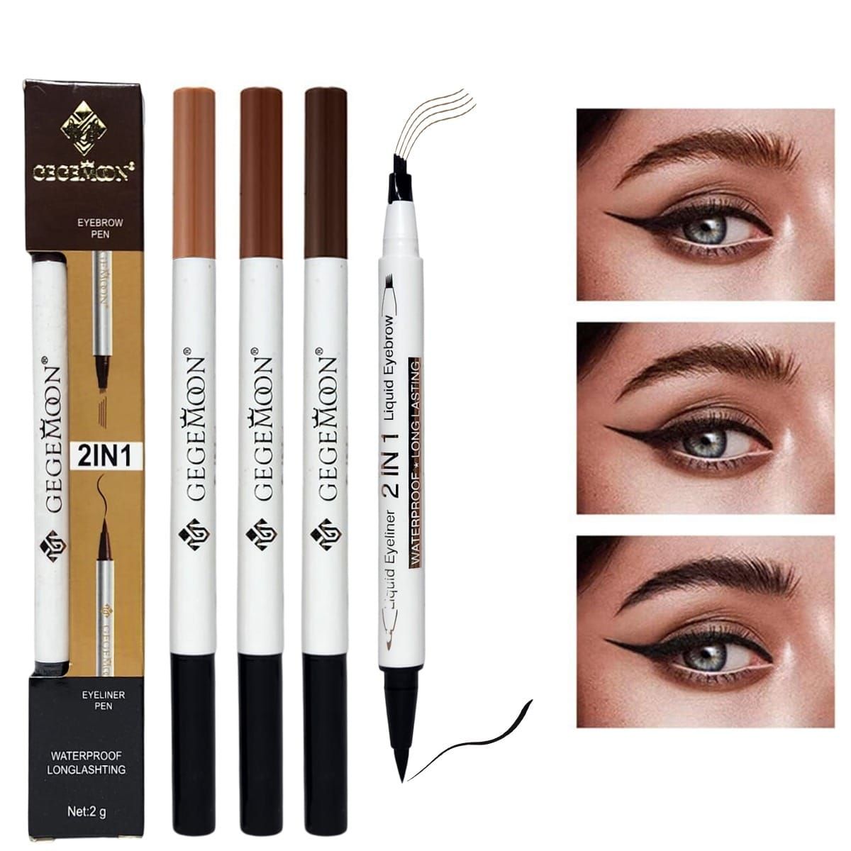 2 in 1 Gegemoon Liquid Eyebrow &amp;amp; Eyeliner | Long Lasting Liquid Eyeliner &amp;amp; Eyebrow Pencil