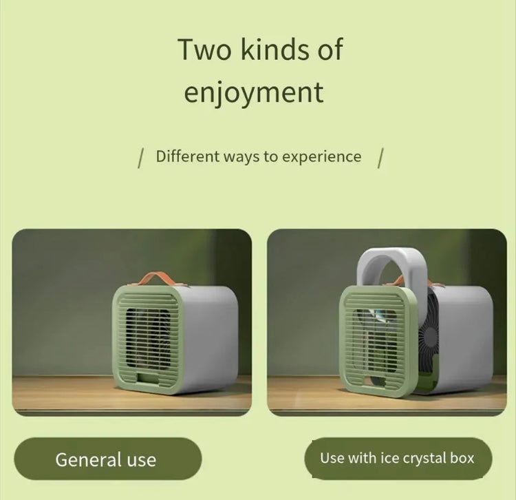 Portable Desktop Air Conditioning Fan | Three Gears Adjustable Strong Cold Air Fast Cooling USB Fan for Indoor Rechargeable (Random Colour) View Gallery - Pakistan