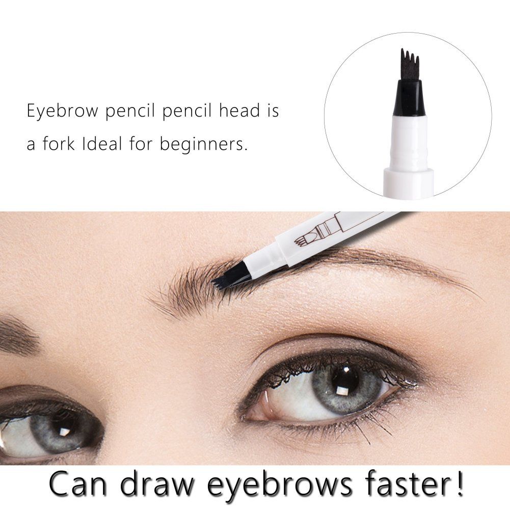 1 Piece 4 Tip Eyebrow Pen | Waterproof Tattoo Tint Fine Sketch Liquid Eyebrow Pencil | Creates Natural Makeup Effect View Gallery - Pakistan