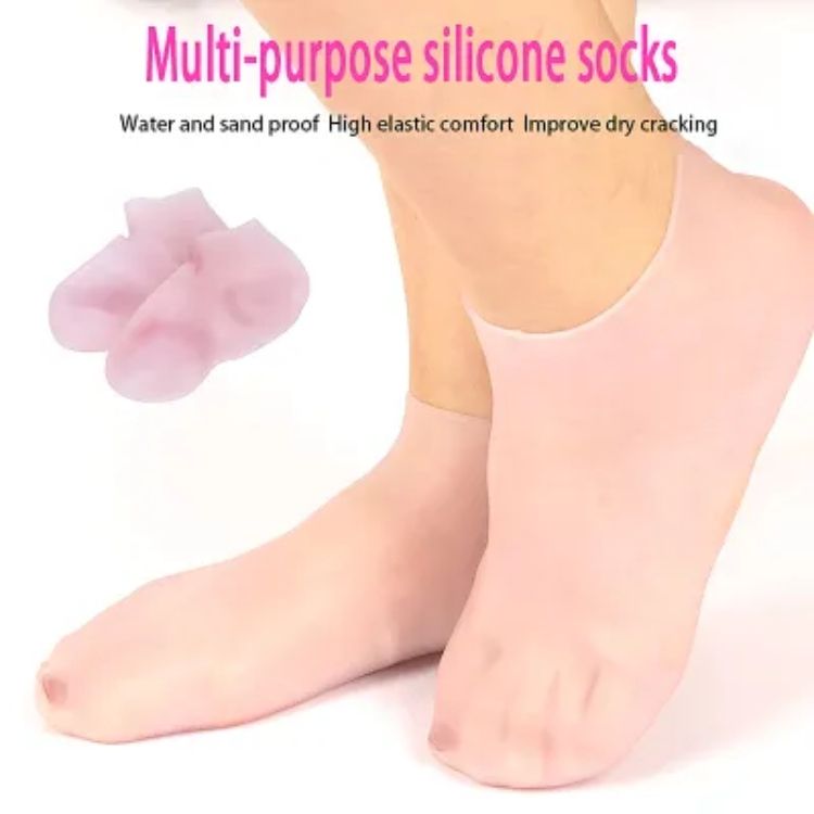 Silicone Jelly Socks Gel Moisturizing Socks Foot Care Protector Silicone Moisturizing Gel Heel Socks 1 Pair - Silicone Heel Pad Waterproof For Foot Care - Multi-Purpose Socks View Gallery - Pakistan