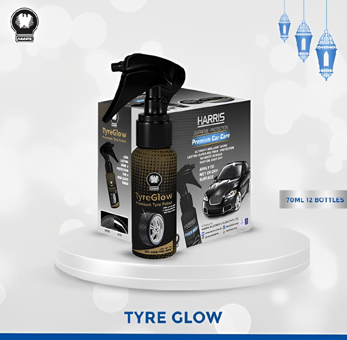 Pack of 12 Tyre glow for Tyre Shine | Best Quality Shining Spray for Car &amp; Bike Tyres 70 ML View Gallery - Pakistan