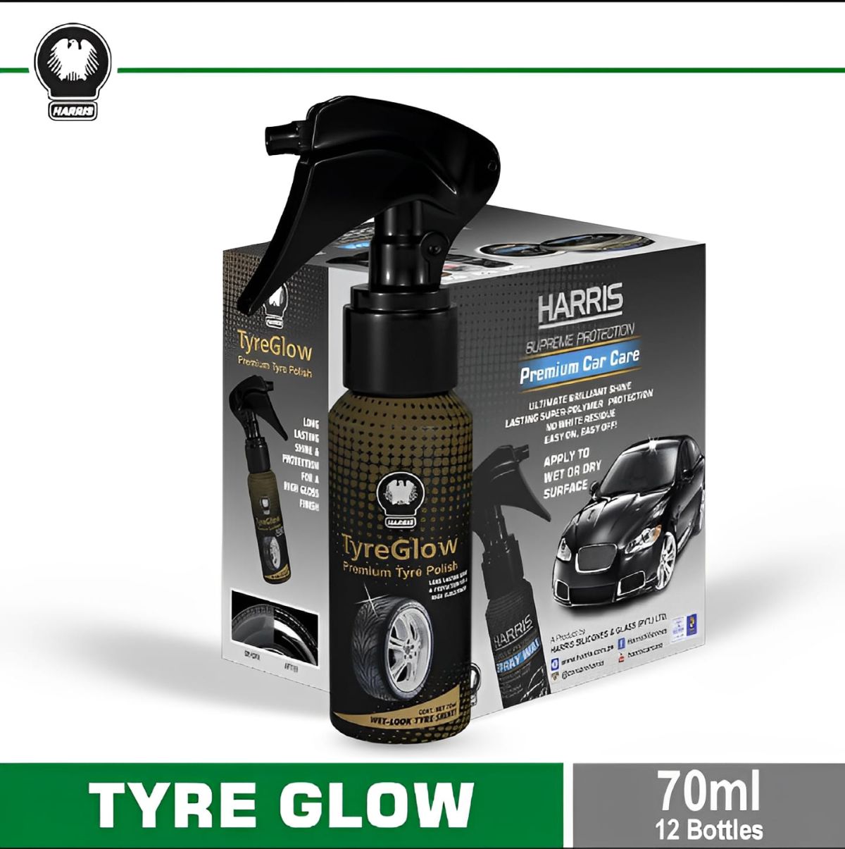Pack of 12 Tyre glow for Tyre Shine | Best Quality Shining Spray for Car &amp; Bike Tyres 70 ML View Gallery - Pakistan