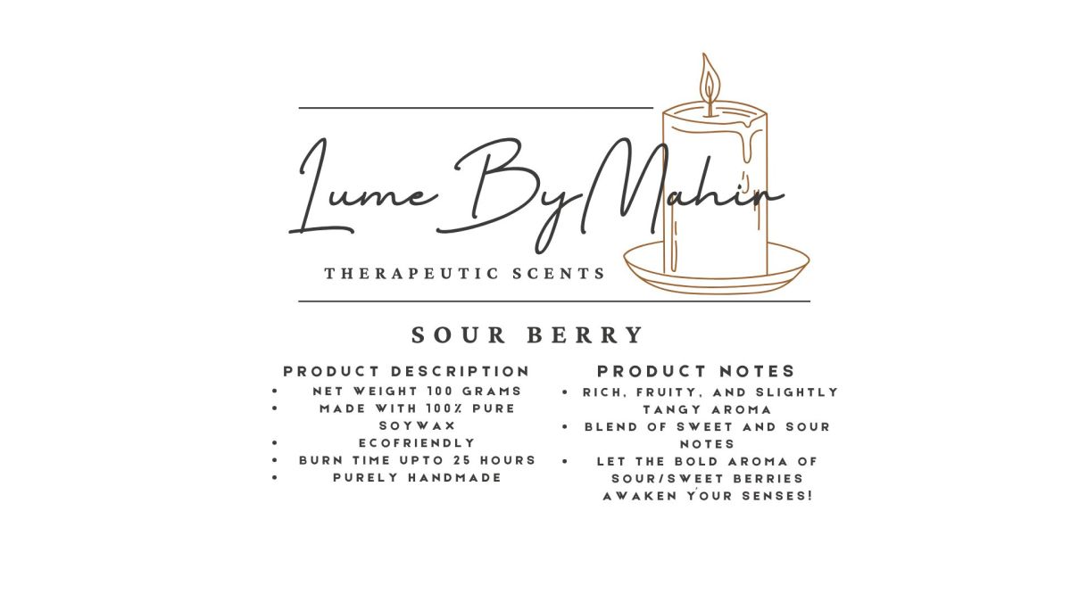 Sour Berry Candle - Sour, Sweet, and Oh-So-Irresistible – Handmade Berry Fusion Soy Wax Candle -100 gram View Gallery - Pakistan