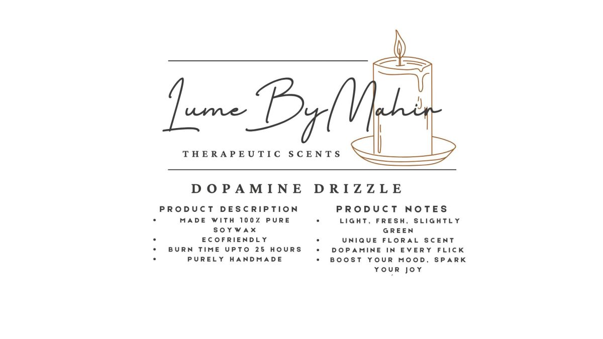 Dopamine Drizzle | Dopamine in Every Flick – Handmade Fresh Floral Soy Wax Candle - 100 gram View Gallery - Pakistan