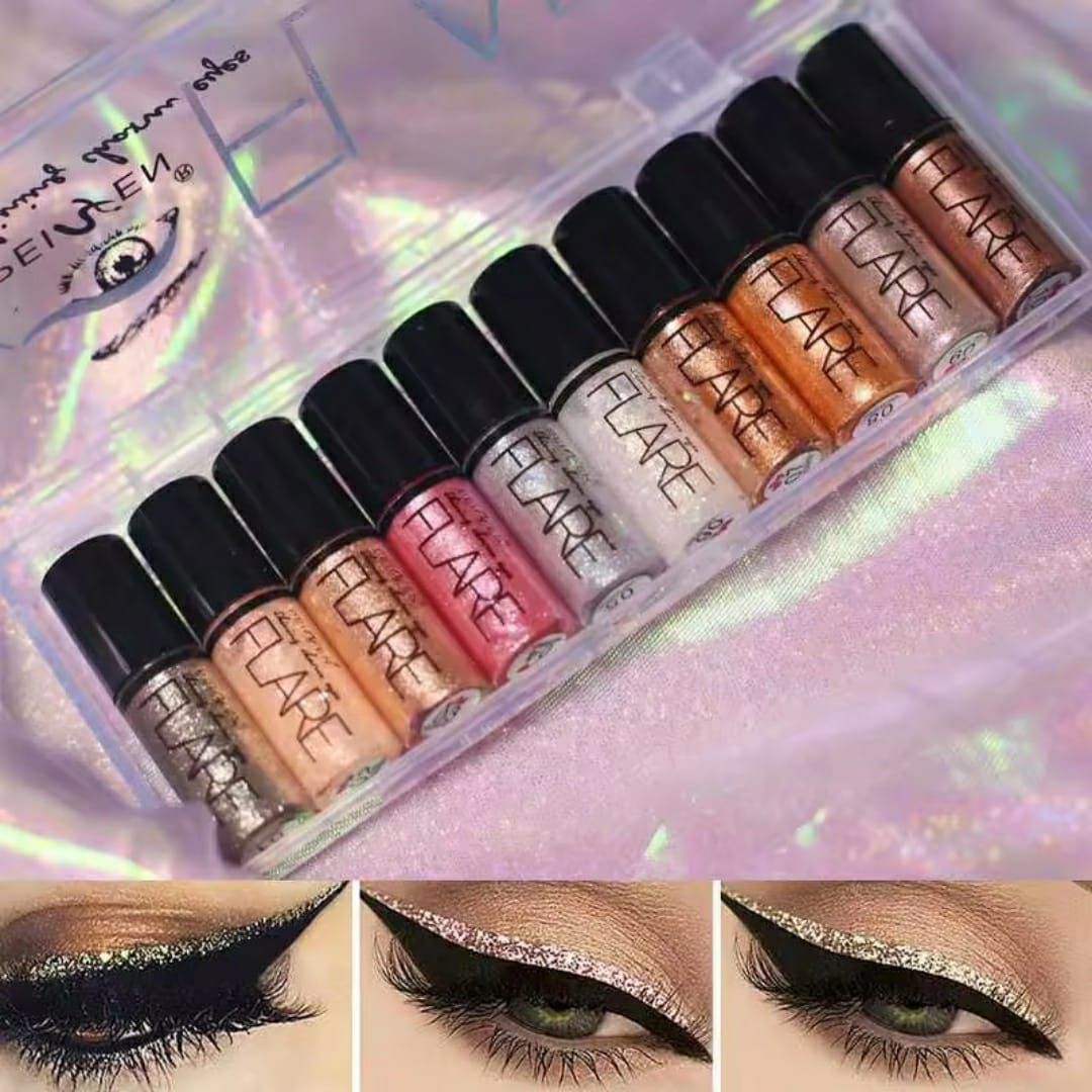 Pack of 6 Mocallure Metallic Shiny Waterproof Glitter Eyeshadow Liquid Eyeliner (Random Color) View Gallery - Pakistan