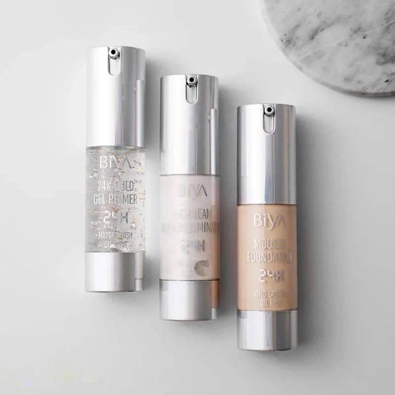3in1 BIYA 24k Gold Gel Primer Foundation Highlighter Set | Best Quality Foundation Highlighter View Gallery - Pakistan