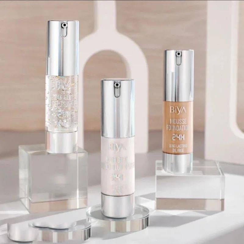3in1 BIYA 24k Gold Gel Primer Foundation Highlighter Set | Best Quality Foundation Highlighter View Gallery - Pakistan