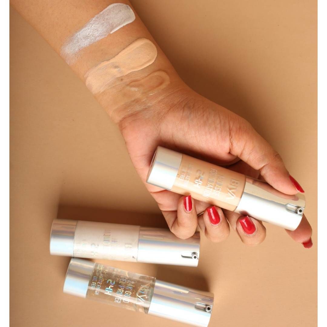 3in1 BIYA 24k Gold Gel Primer Foundation Highlighter Set | Best Quality Foundation Highlighter View Gallery - Pakistan