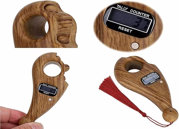 Digital Counter with Qibla Compass and Rotating Prayer Beads Portable Finger Tasbeeh Japa (random color) View Gallery - Pakistan