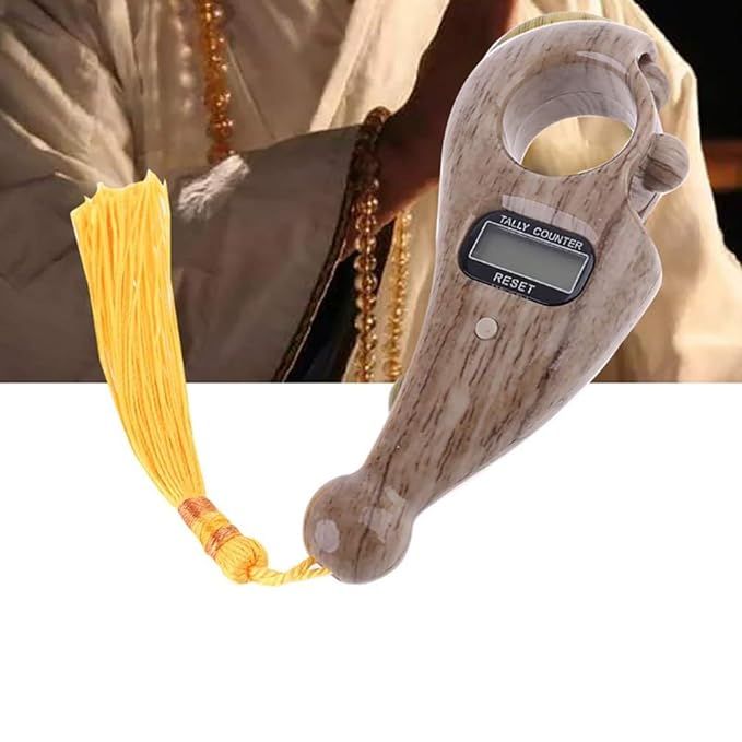Digital Counter with Qibla Compass and Rotating Prayer Beads Portable Finger Tasbeeh Japa (random color) View Gallery - Pakistan