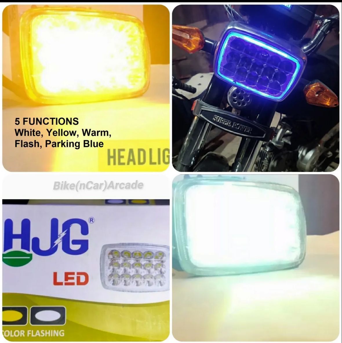5 function Led head light | 15 led fog bike headlight beam for cg 125 and all 70cc bikes | Best Quality Headlight View Gallery - Pakistan