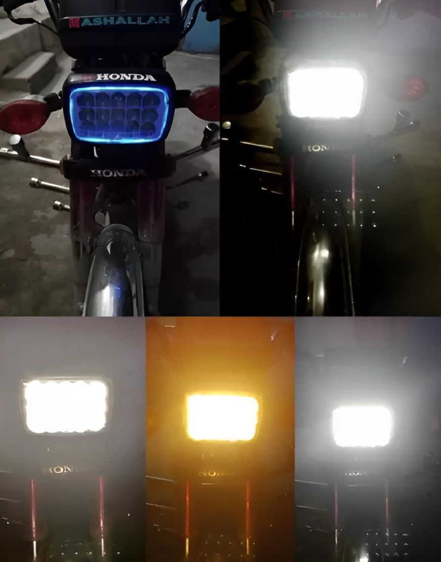 5 function Led head light | 15 led fog bike headlight beam for cg 125 and all 70cc bikes | Best Quality Headlight View Gallery - Pakistan