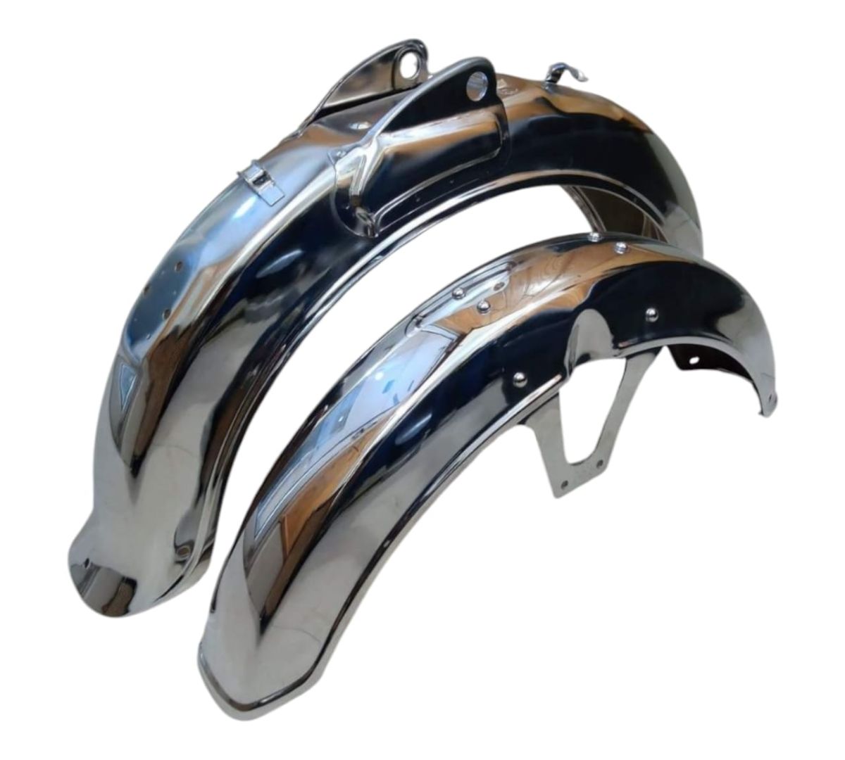 Mudguard Front &amp;amp; Back Set 70CC Motorcycle Metal Chrome Material Front Back Mudguard Set