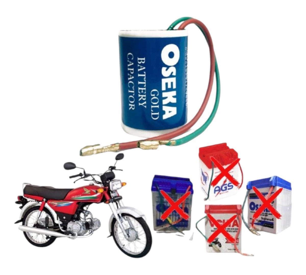 Oseka Gold Battery Capacitor | Battery Capactor For All Motorcycles | Alternative Of Batteries Get Rid of Expensive Batteries