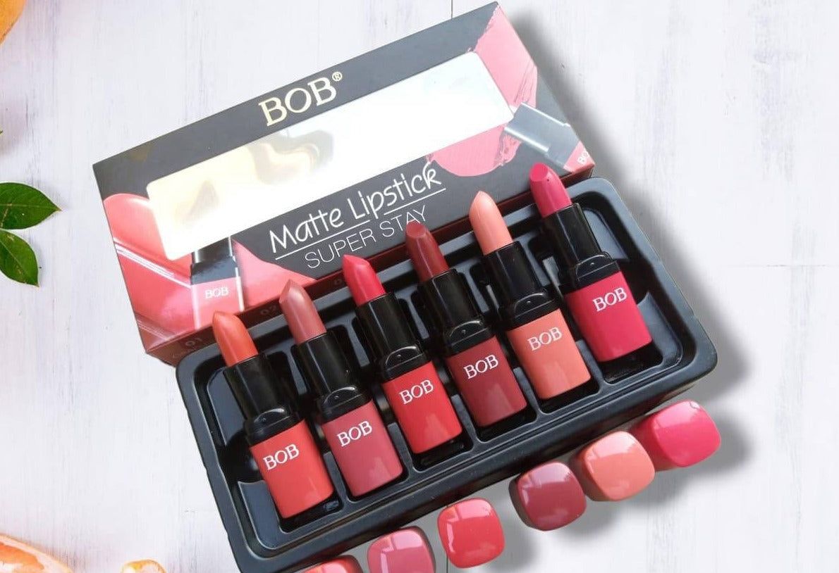 Pack of 6 Bob Super Stay Matte Lipstick Set | Best Quality Matte Lipsticks for Women (random shades) View Gallery - Pakistan