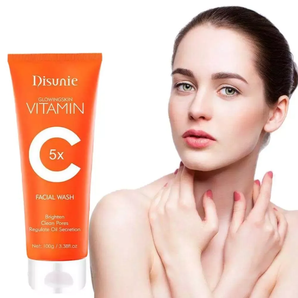 Disunie Vc Facial Wash Cleanser Oil Control Anti-acne Glowing Collagen Deep Clean | Disunie Glowing Skin Vitamin C Facial Wash | 100 Gram View Gallery - Pakistan