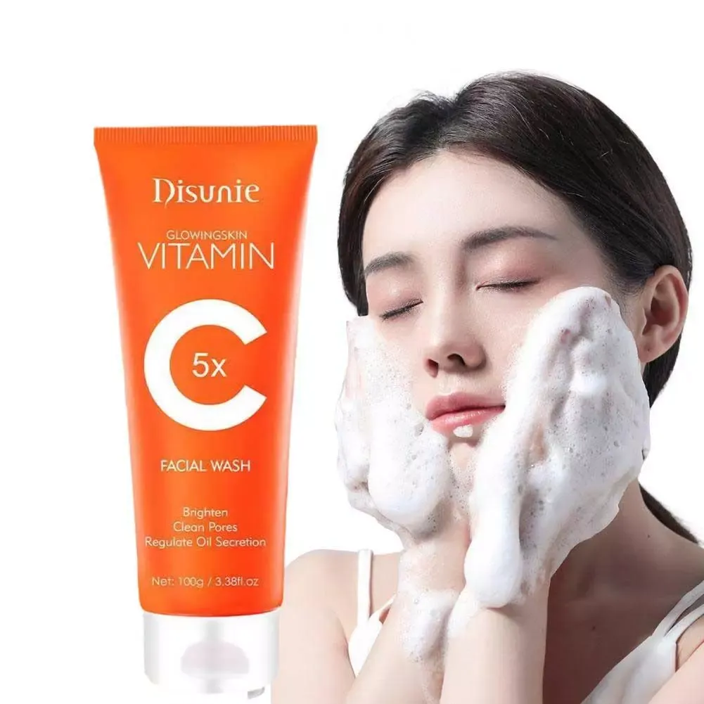 Disunie Vc Facial Wash Cleanser Oil Control Anti-acne Glowing Collagen Deep Clean | Disunie Glowing Skin Vitamin C Facial Wash | 100 Gram View Gallery - Pakistan