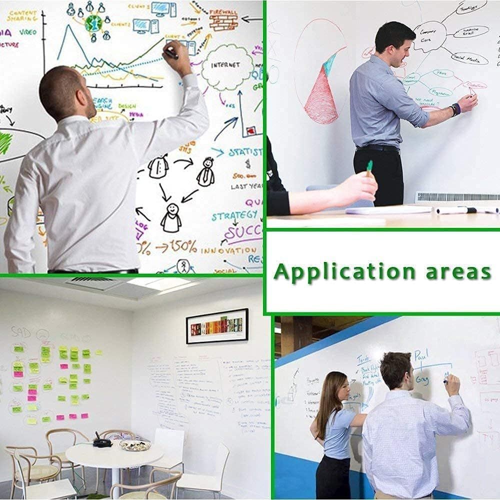 Self-Adhesive Whiteboard Wall Decal Sticker | Strong &amp; Durable Dry Erase Wall Paper | Message Board Peel Stick White Board with 1 Marker for Kids Drawing View Gallery - Pakistan