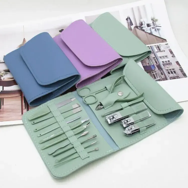 16 in 1 Nail kit Manicure Cutters Nail Clipper Set Household Stainless Steel Ear Spoon Nail Clippers Pedicure Nail Scissors Tool Set (Random Color) View Gallery - Pakistan