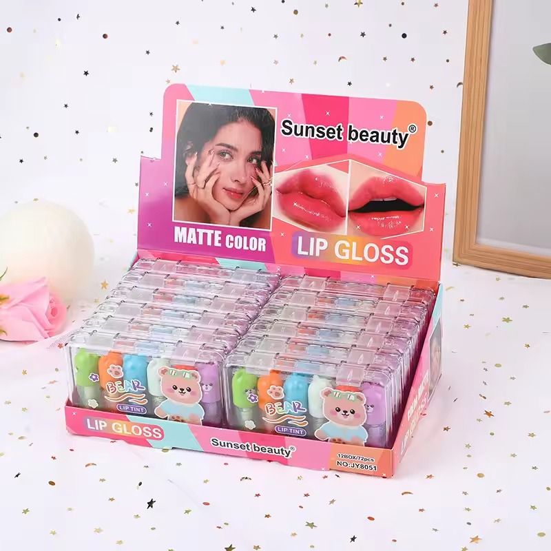 6 Pcs Cute Bear Changing Lip Gloss Set Moisturizing Magic Tint Liquid Lipstick | Royal Lipstics (Random Color) View Gallery - Pakistan