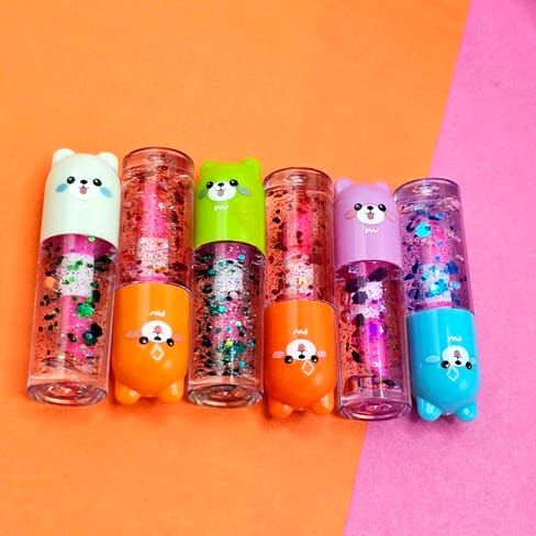 6 Pcs Cute Bear Changing Lip Gloss Set Moisturizing Magic Tint Liquid Lipstick | Royal Lipstics (Random Color) View Gallery - Pakistan