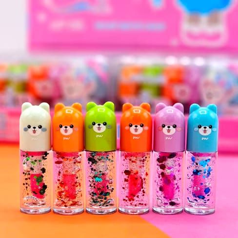 6 Pcs Cute Bear Changing Lip Gloss Set Moisturizing Magic Tint Liquid Lipstick | Royal Lipstics (Random Color) View Gallery - Pakistan