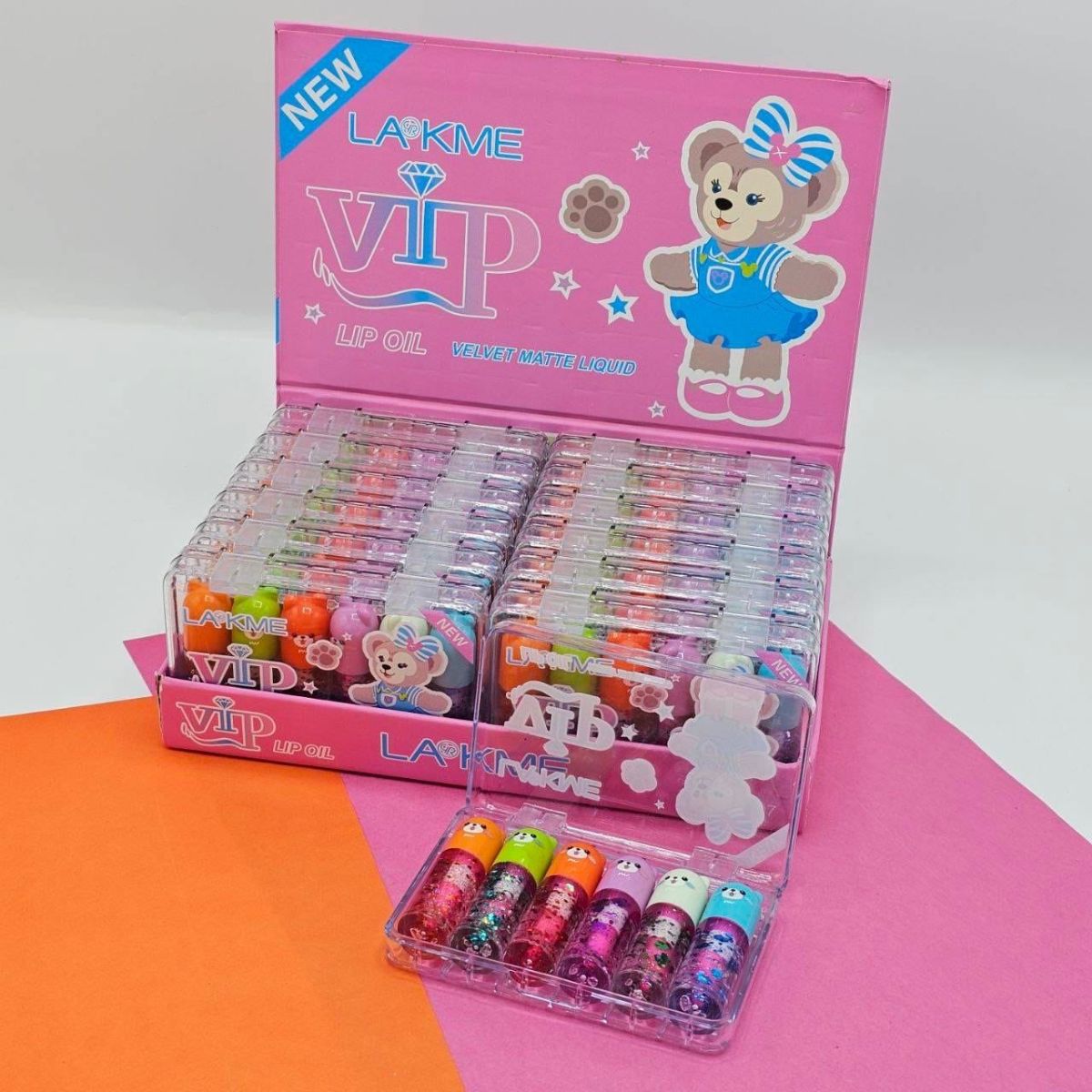 6 Pcs Cute Bear Changing Lip Gloss Set Moisturizing Magic Tint Liquid Lipstick | Royal Lipstics (Random Color) View Gallery - Pakistan