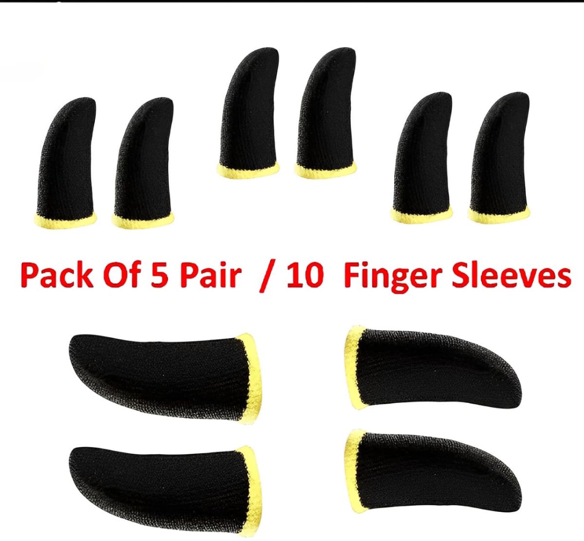 Premium Gaming Finger Sleeves Bundle -  Breathable, Anti-Sweat, Touch Screen-Friendly Thumb Gloves for PUBG &amp; Mobile Gaming View Gallery - Pakistan