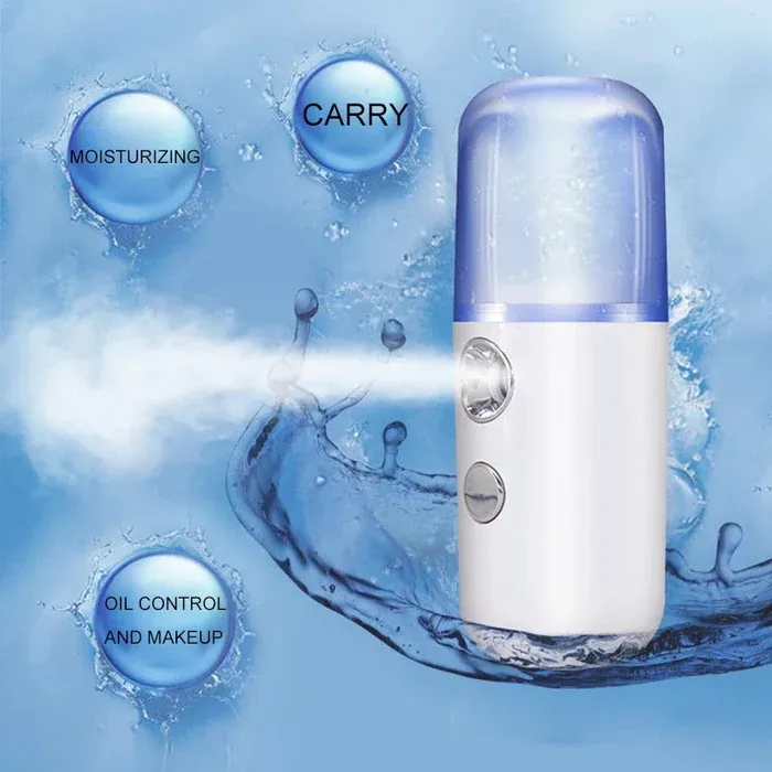 Portable Beauty Instrument Humidifier Easy To Carry  Spray Nano Spray Water Meter Steam Face Cold Spray (30 ml) View Gallery - Pakistan