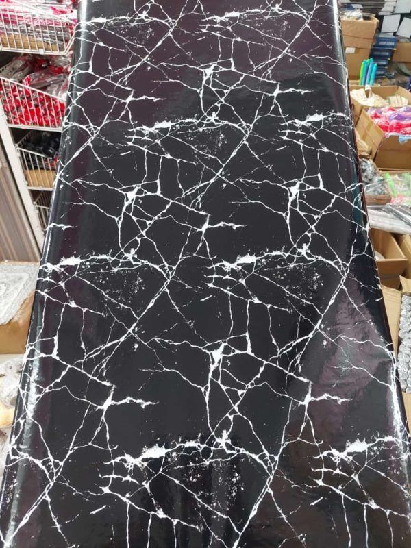 Self-Adhesive Kitchen Marble Sheet- Waterproof Heat Resistant Sheet for Living Room, Bathroom, Kitchen Countertops, Wall – Anti Oil And Heat Resistant Wallpaper Black Sheet ( 60 x 200 Cm ) View Gallery - Pakistan