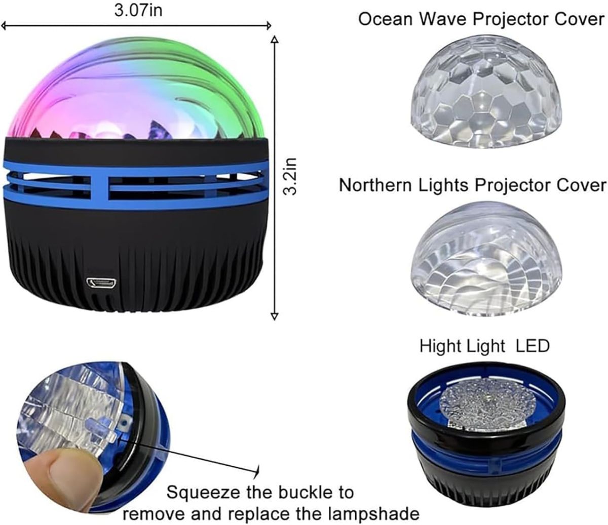 LED Starry Galaxy Projector Night Light Rotating Star Moon Lamp Bedroom Aurora Projector Light Atmosphere Decor Lamps Gift Light ( With Remote ) View Gallery - Pakistan