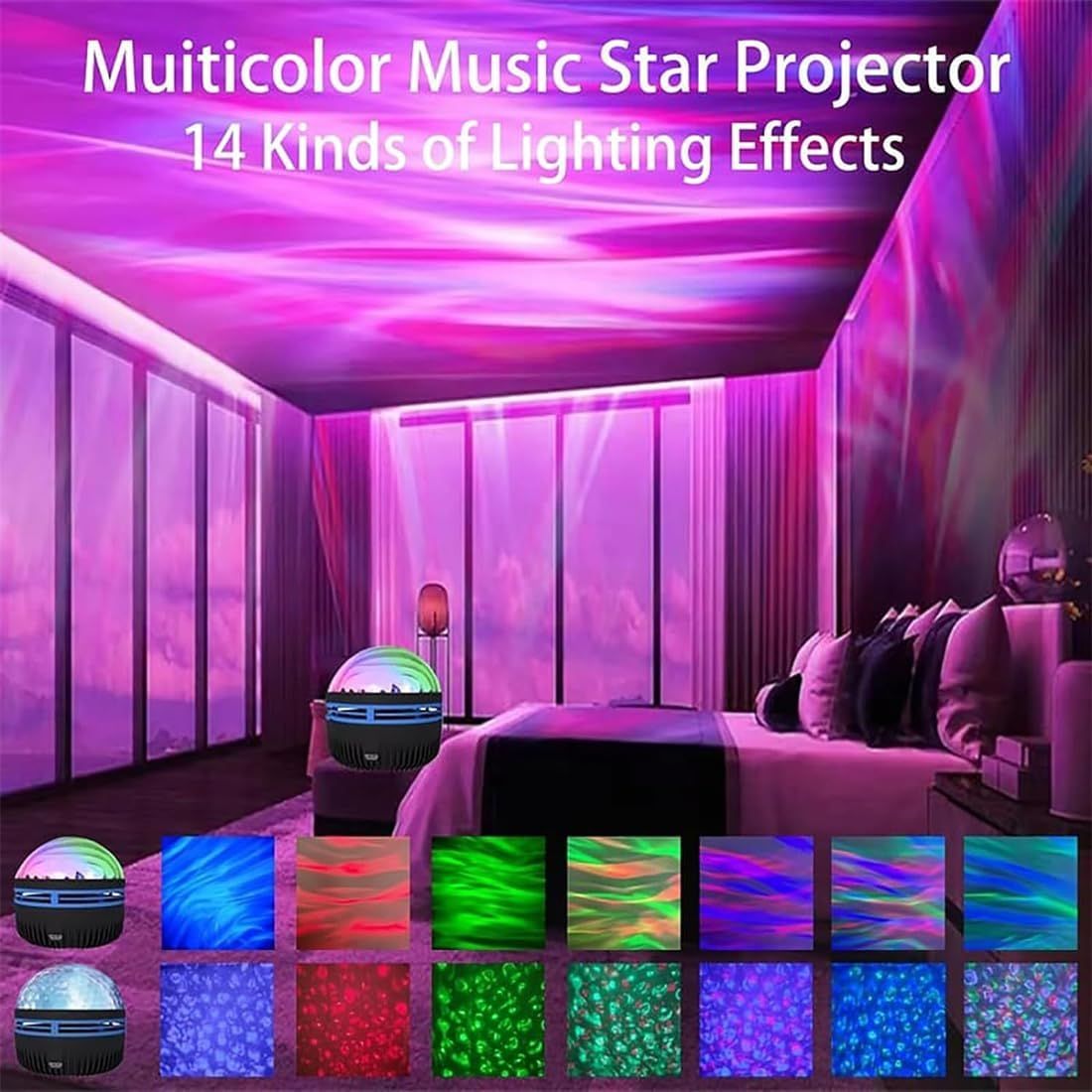 LED Starry Galaxy Projector Night Light Rotating Star Moon Lamp Bedroom Aurora Projector Light Atmosphere Decor Lamps Gift Light ( With Remote ) View Gallery - Pakistan