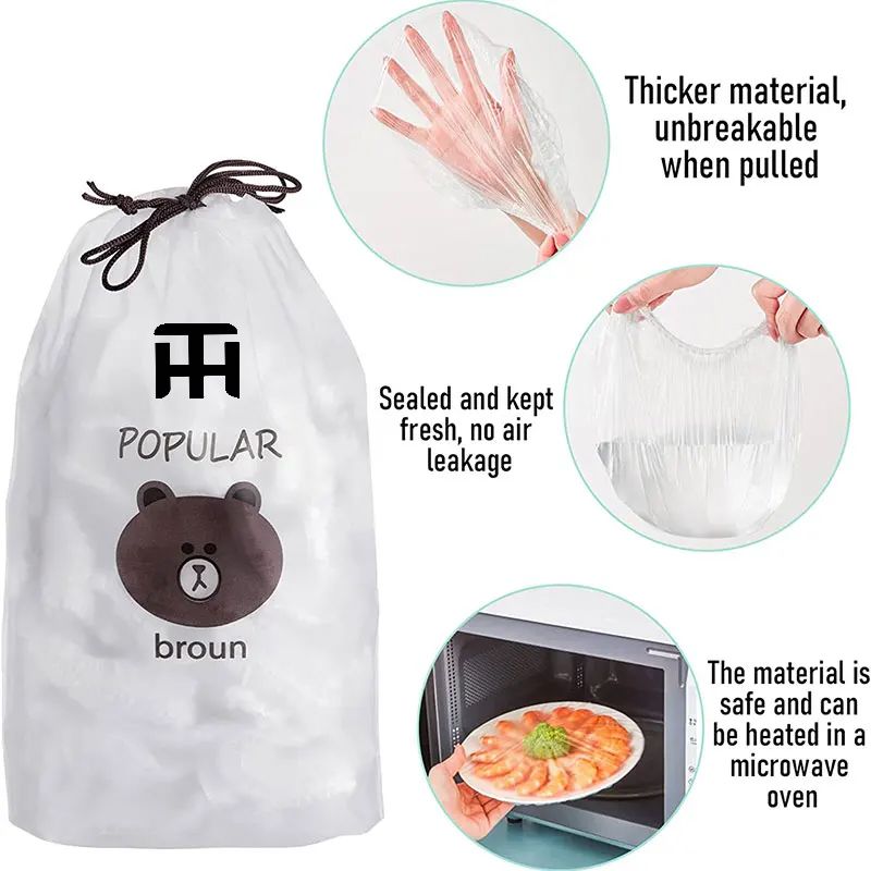 Combo Deal Disposable Food Cover Plastic Wrap 100 Pcs + 2 Pcs Dishwashing Rug | Reusable elastic food storage covers &amp; Metal Wire Dish Washing Rugs For Kitchen View Gallery - Pakistan