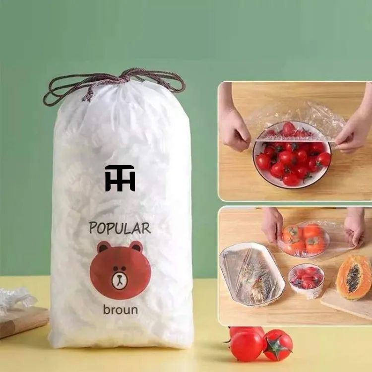 Combo Deal Disposable Food Cover Plastic Wrap 100 Pcs + 2 Pcs Dishwashing Rug | Reusable elastic food storage covers &amp; Metal Wire Dish Washing Rugs For Kitchen View Gallery - Pakistan