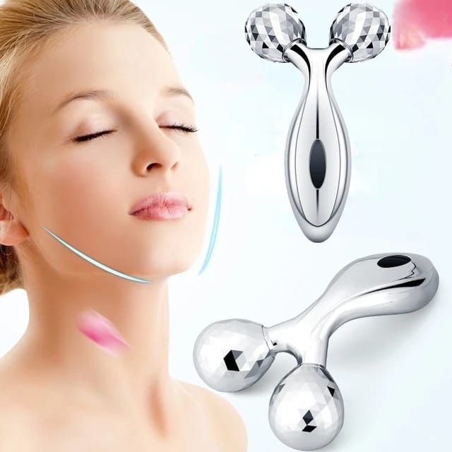 3D Face Massager Roller – 360° Rotation Handheld Y-Shape Plastic Tool for Face Lifting, Anti-Wrinkle, Skin Firming, and Full Body Relaxation | NM-091 ( Random Color ) View Gallery - Pakistan