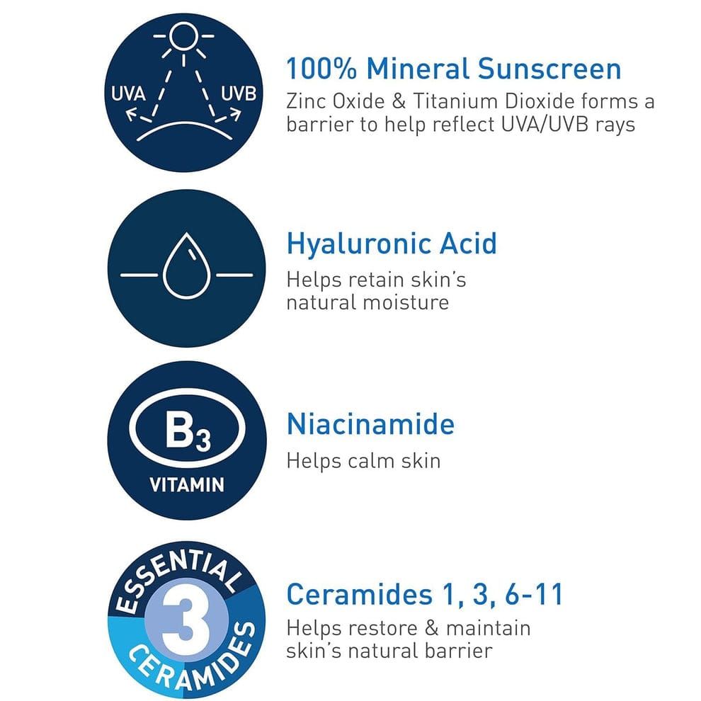 CeraVe Hydrating Mineral Sunscreen SPF 50 | 100 ML - CeraVe Hydrating SunBlock | Broad Spectrum SPF 50 View Gallery - Pakistan