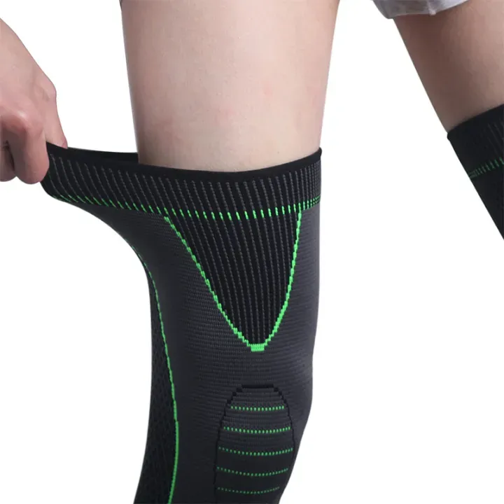 1 Pc Compression Knee Pads Support Sleeve Protector Elastic Kneepad Brace Spring Support Volleyball Running Silicone Long Full Legs Sleeve Arthritis Running Gym Sport View Gallery - Pakistan