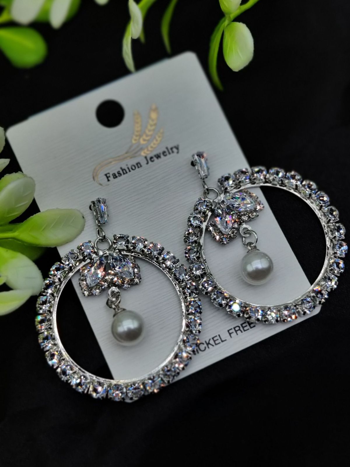 Imported Elegant Earrings  Starburst Pearl,Designs | Best Quality Earrings For Girls &amp; Women | Luxury Look Earrings ( Silver Color ) View Gallery - Pakistan