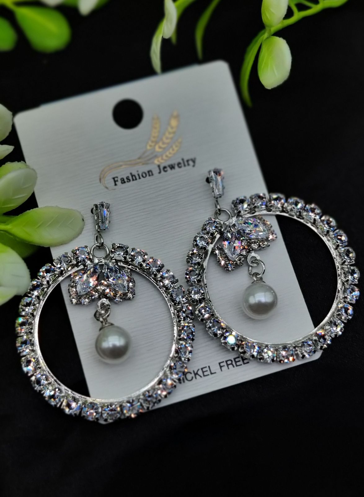 Imported Elegant Earrings  Starburst Pearl,Designs | Best Quality Earrings For Girls &amp; Women | Luxury Look Earrings ( Silver Color ) View Gallery - Pakistan