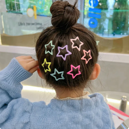 Pack Off 06  Star Design Girl Hair Clip | Hair Clip For Women | Best Quality Hair Clip ( Random Color ) View Gallery - Pakistan