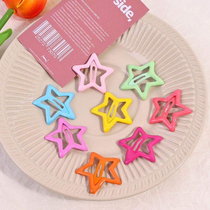 Pack Off 06  Star Design Girl Hair Clip | Hair Clip For Women | Best Quality Hair Clip ( Random Color ) View Gallery - Pakistan