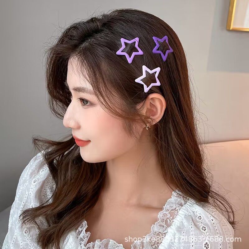 Pack Off 06  Star Design Girl Hair Clip | Hair Clip For Women | Best Quality Hair Clip ( Random Color ) View Gallery - Pakistan
